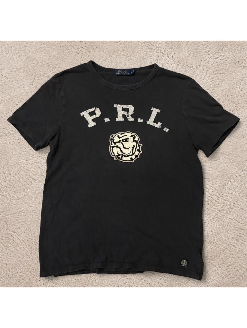 Beautiful vintage style embroidered Polo Ralph Lauren black t-shirt